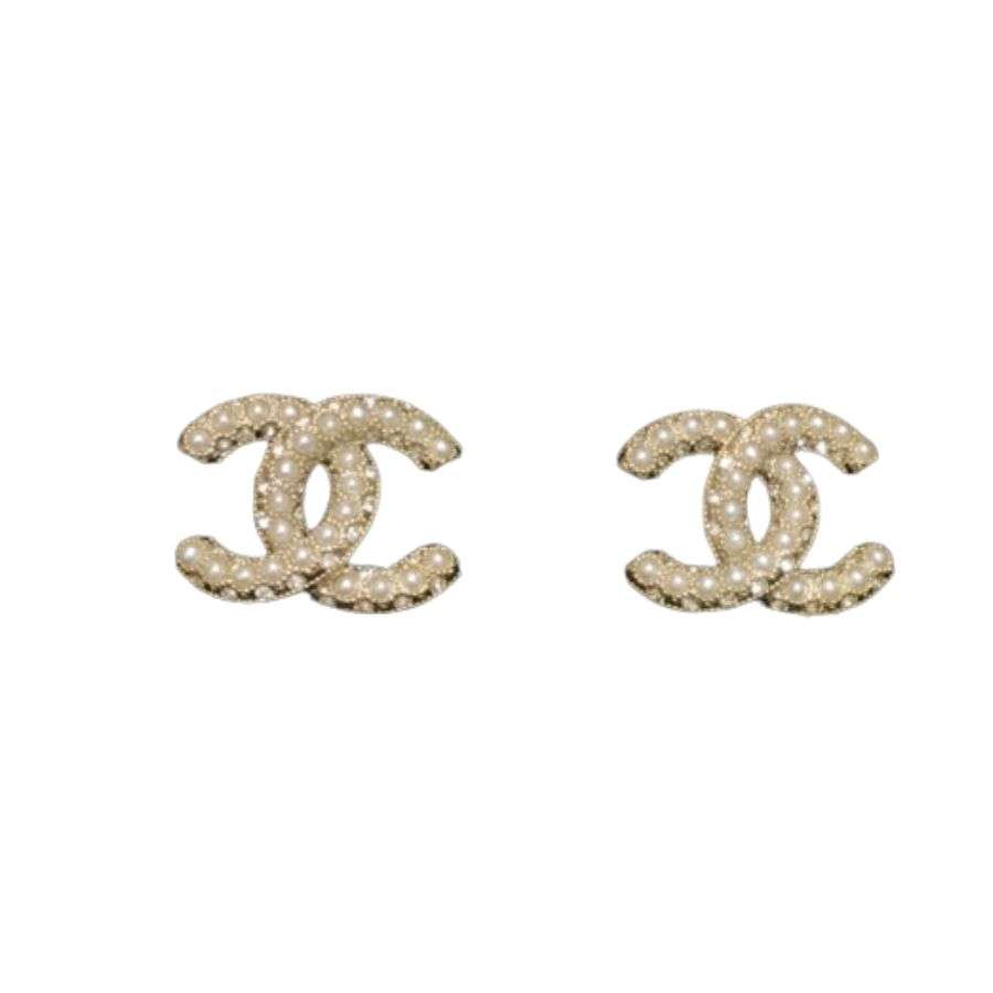 Ch**el Pearl Earrings Gold For Women
