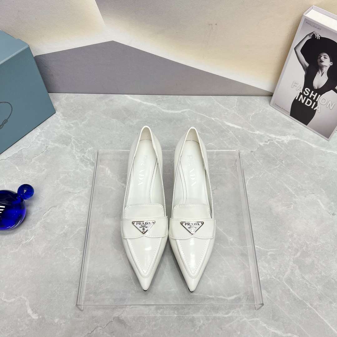 Pra*a Patent Pumps White For Women