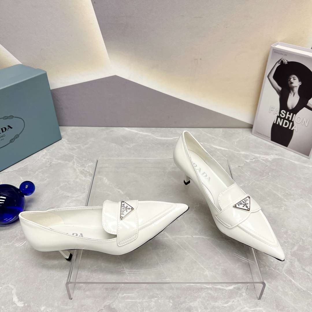 Pra*a Patent Pumps White For Women