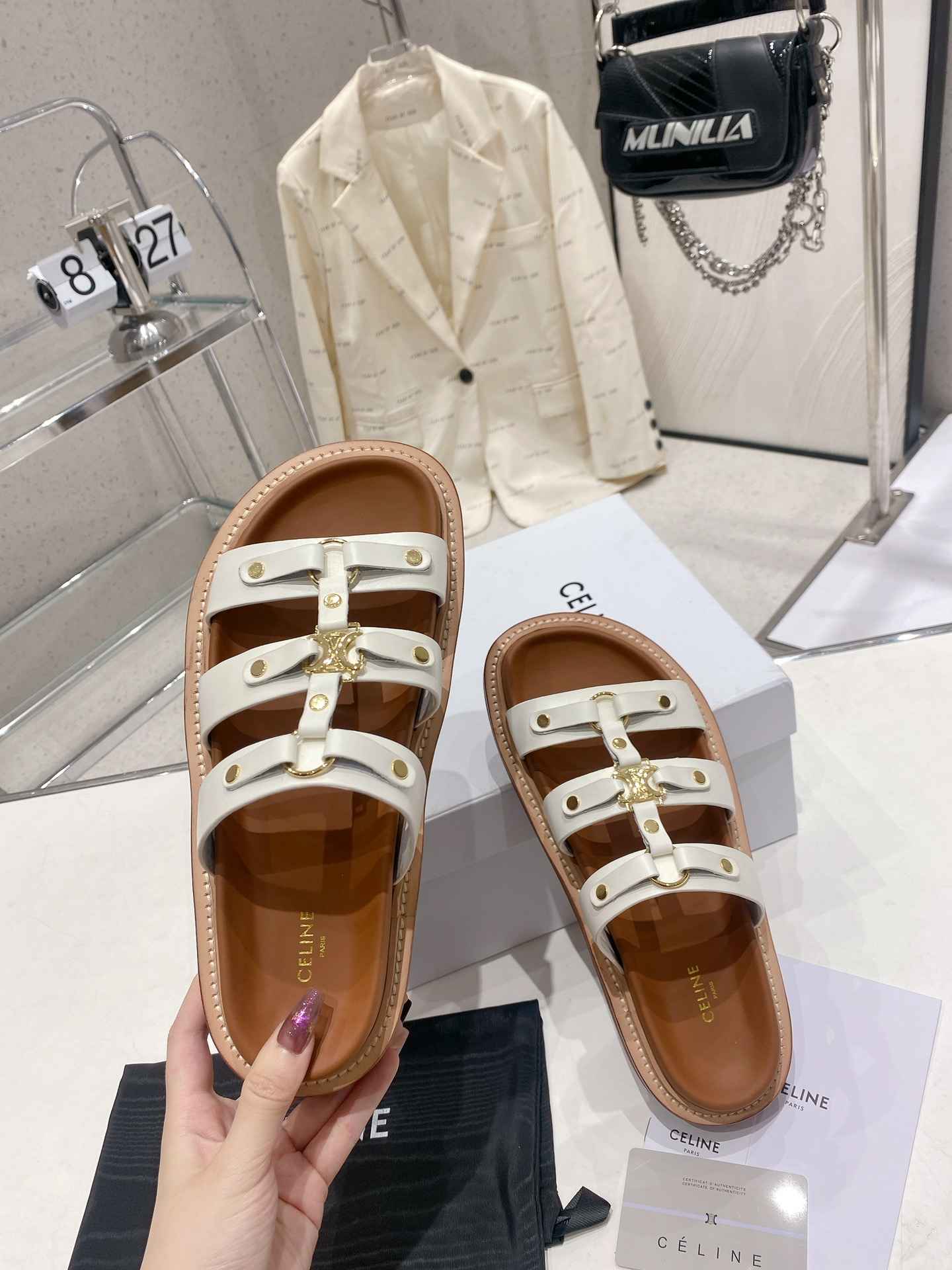 Ce1i*e Slides Tippi White For Women