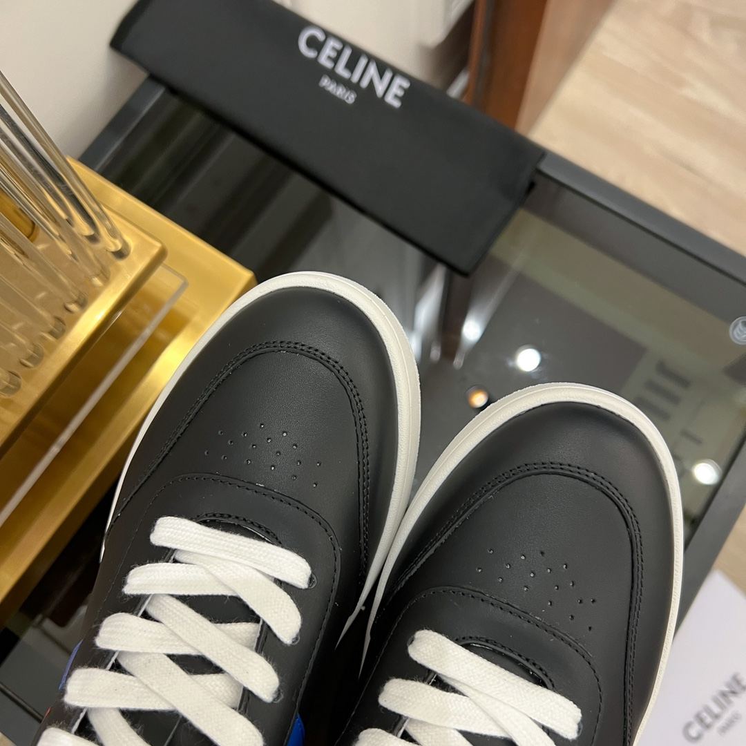Ce1i*e Tennis Sneakers And Laminated Black For Women