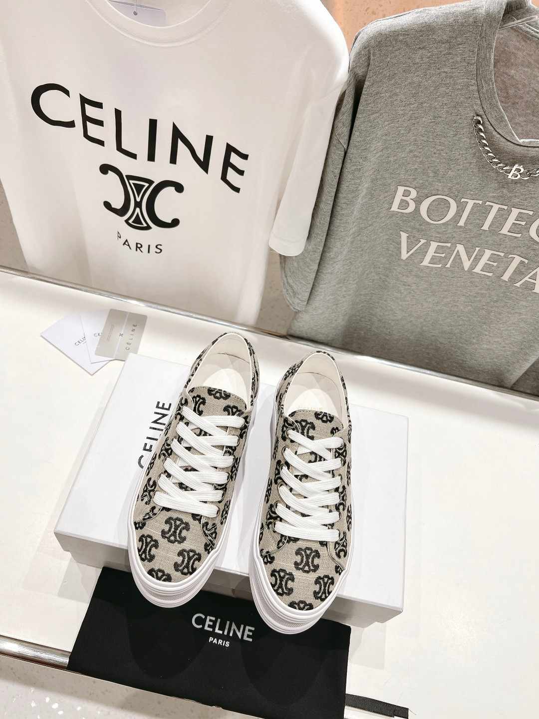 Ce1i*e Triomphe Sneakers In Canvas Black For Women