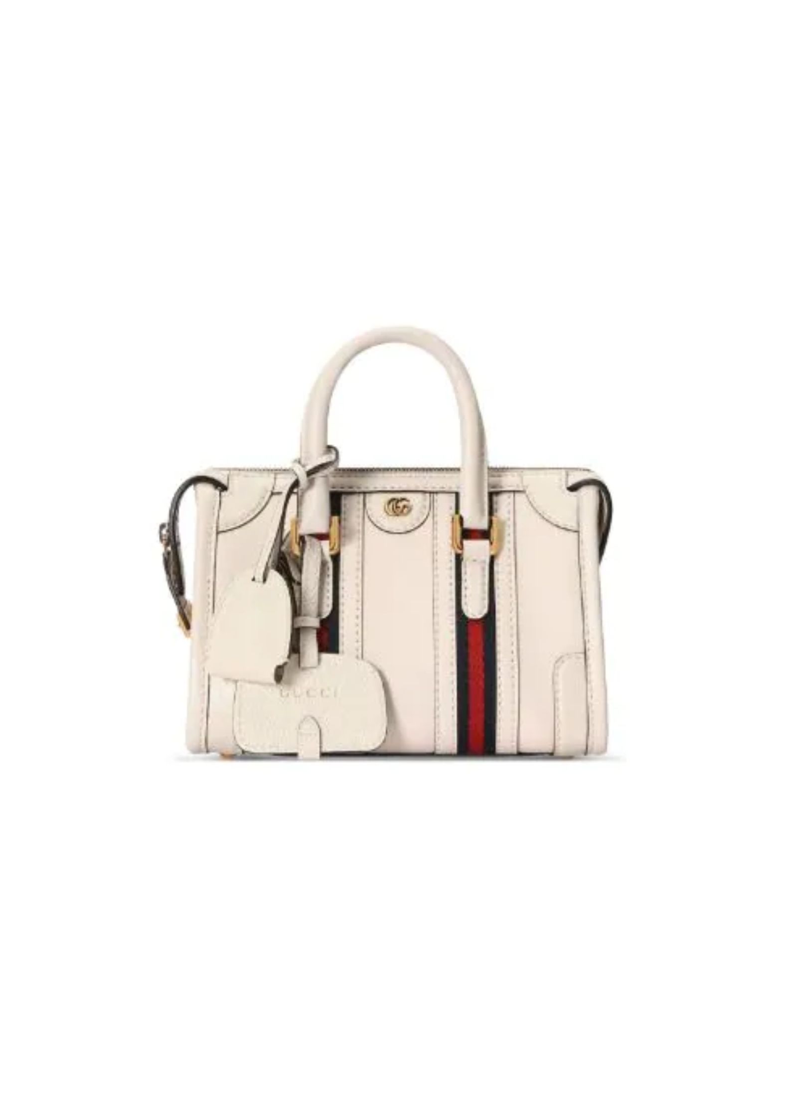 Gvc*1 Double G-Detailed Smooth Mini Handbag White/Grey/Brown For Men 8.6 in/ 22 cm