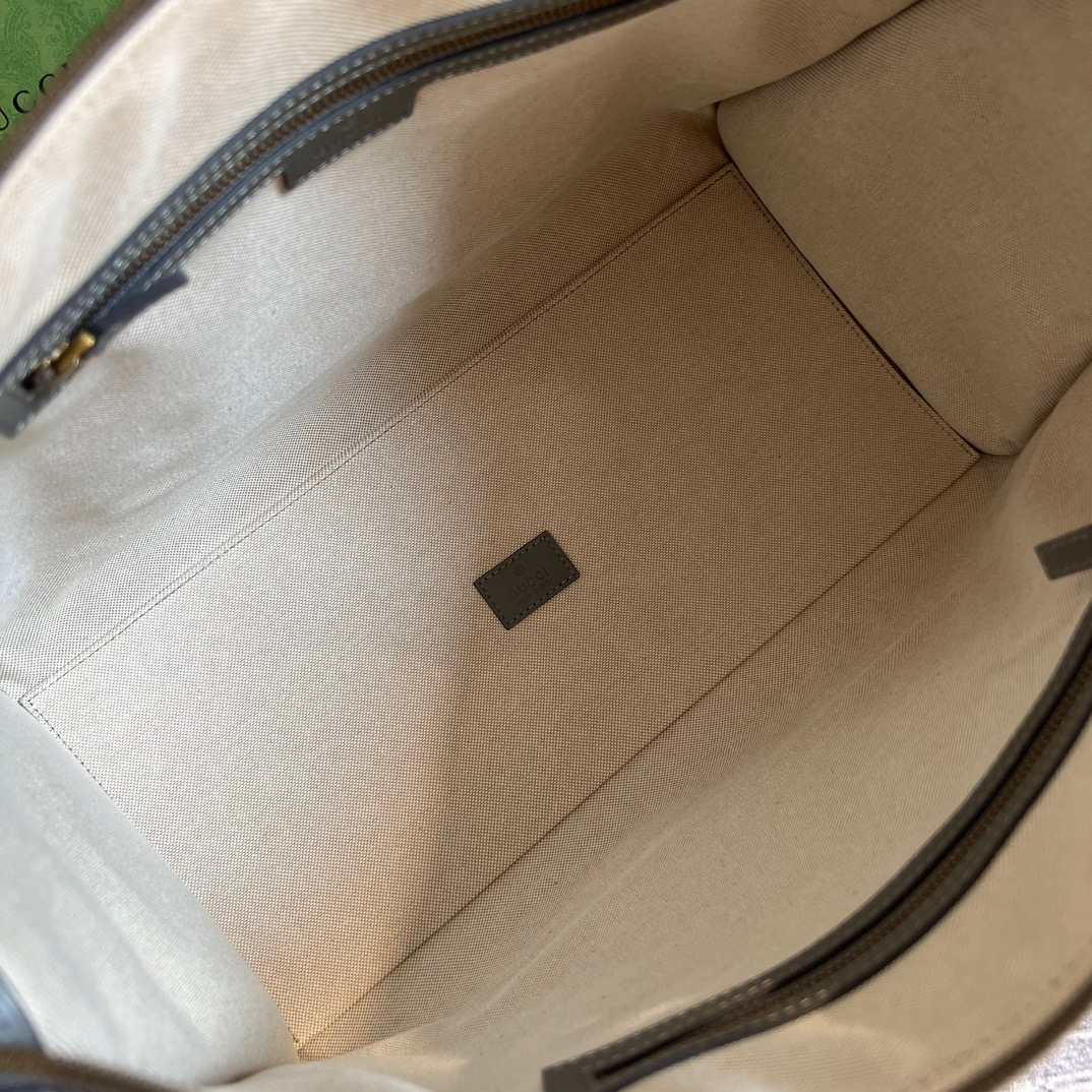 Gvc*1 Double G-Detailed Smooth Large Handbag Grey/Brown/White For Men 15.7 in/ 40 cm 