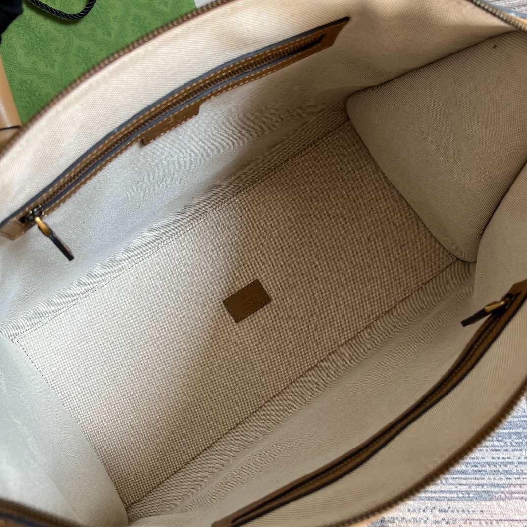 Gvc*1 Double G-Detailed Smooth Large Handbag Grey/Brown/White For Men 15.7 in/ 40 cm 