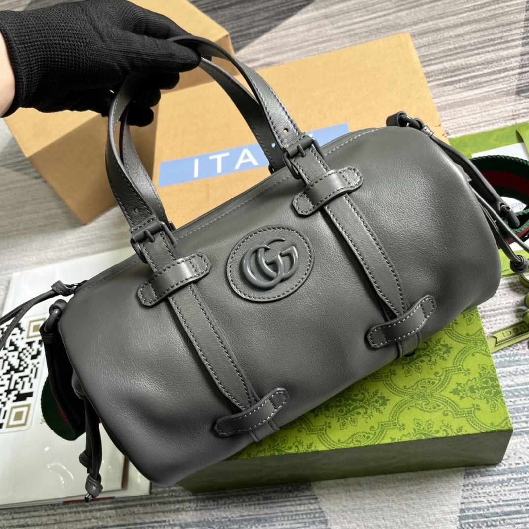 Gvc*1 Small Duffle Bag With Tonal Double G Black/Green Khaki/Grey 11.2 in/28.5cm 725701 AABDE 1060