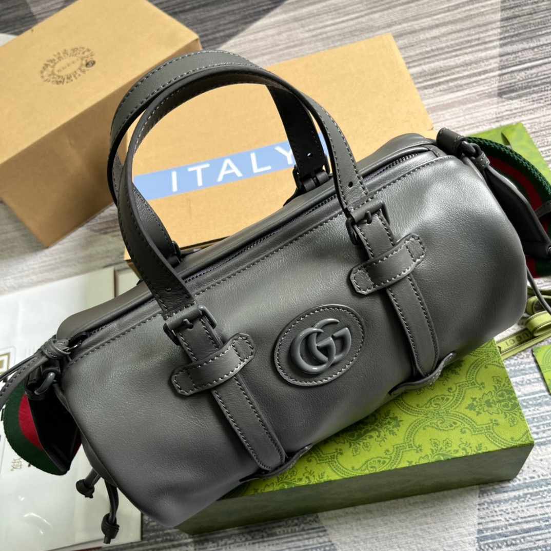 Gvc*1 Small Duffle Bag With Tonal Double G Black/Green Khaki/Grey 11.2 in/28.5cm 725701 AABDE 1060