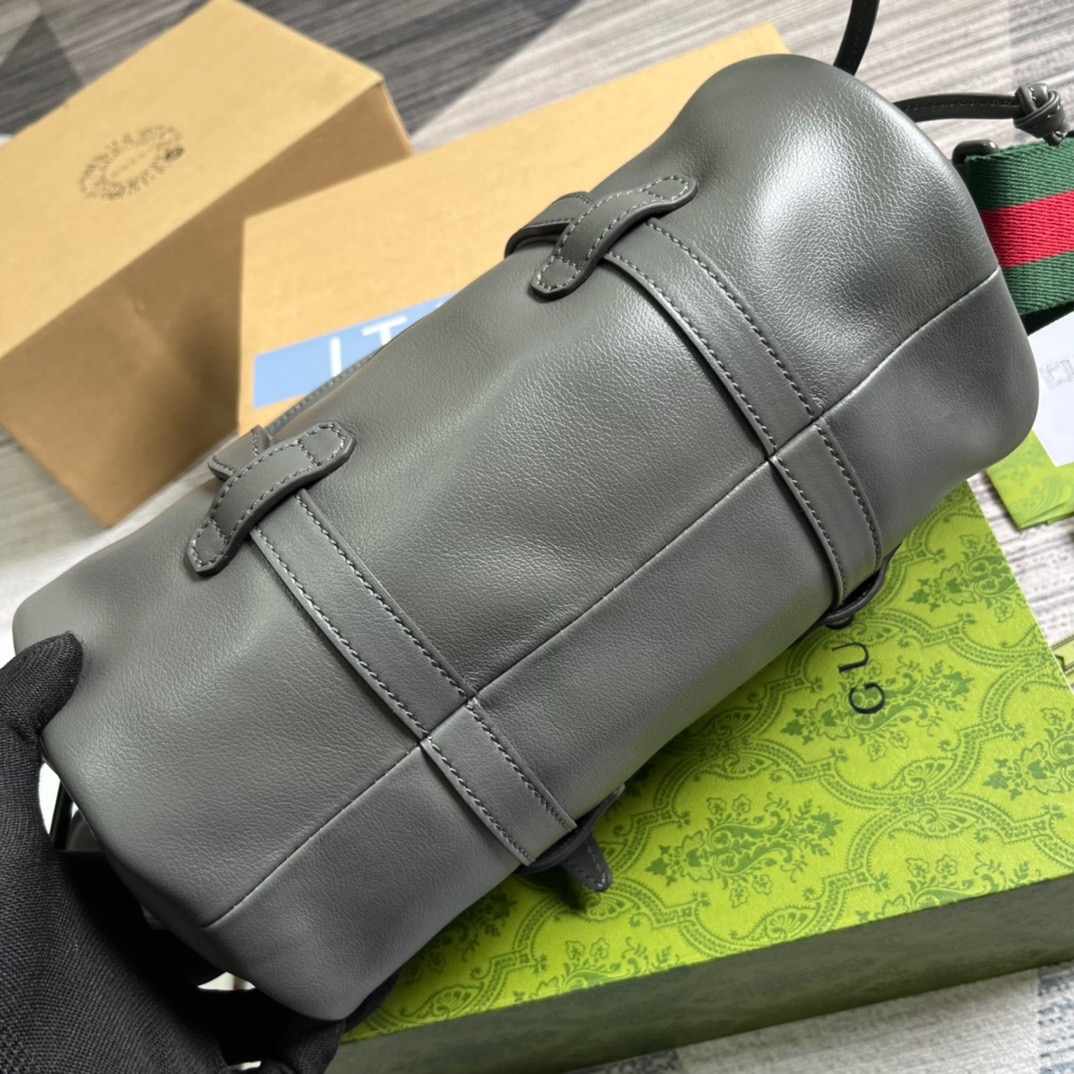 Gvc*1 Small Duffle Bag With Tonal Double G Black/Green Khaki/Grey 11.2 in/28.5cm 725701 AABDE 1060