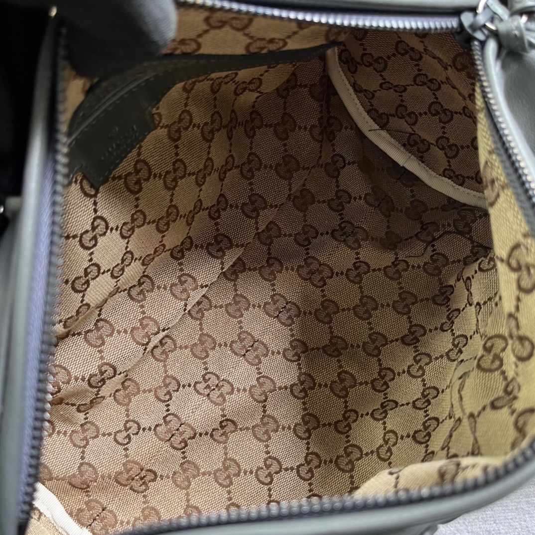 Gvc*1 Small Duffle Bag With Tonal Double G Black/Green Khaki/Grey 11.2 in/28.5cm 725701 AABDE 1060