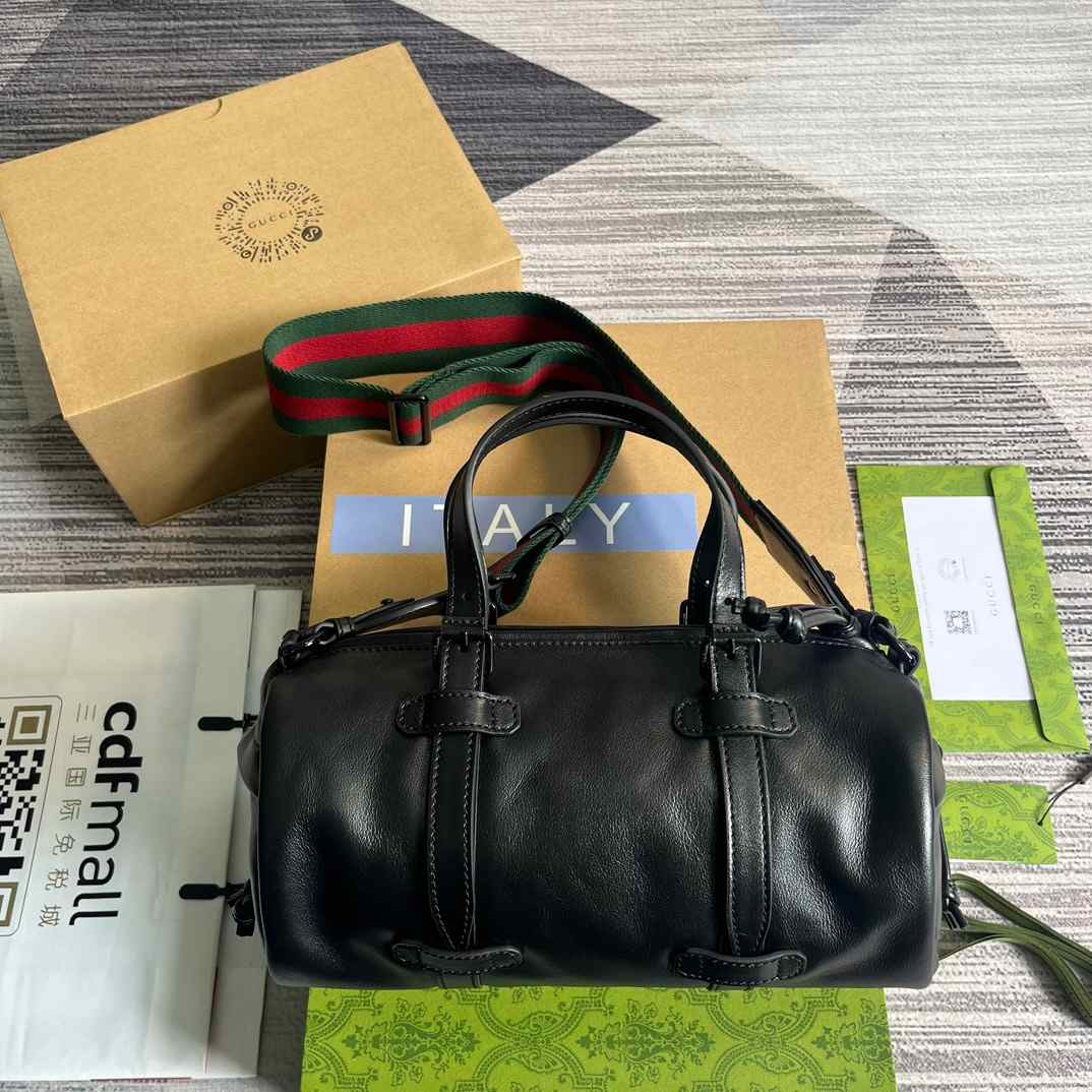 Gvc*1 Small Duffle Bag With Tonal Double G Black/Green Khaki/Grey 11.2 in/28.5cm 725701 AABDE 1060