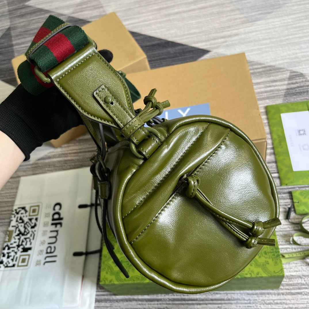 Gvc*1 Small Duffle Bag With Tonal Double G Black/Green Khaki/Grey 11.2 in/28.5cm 725701 AABDE 1060