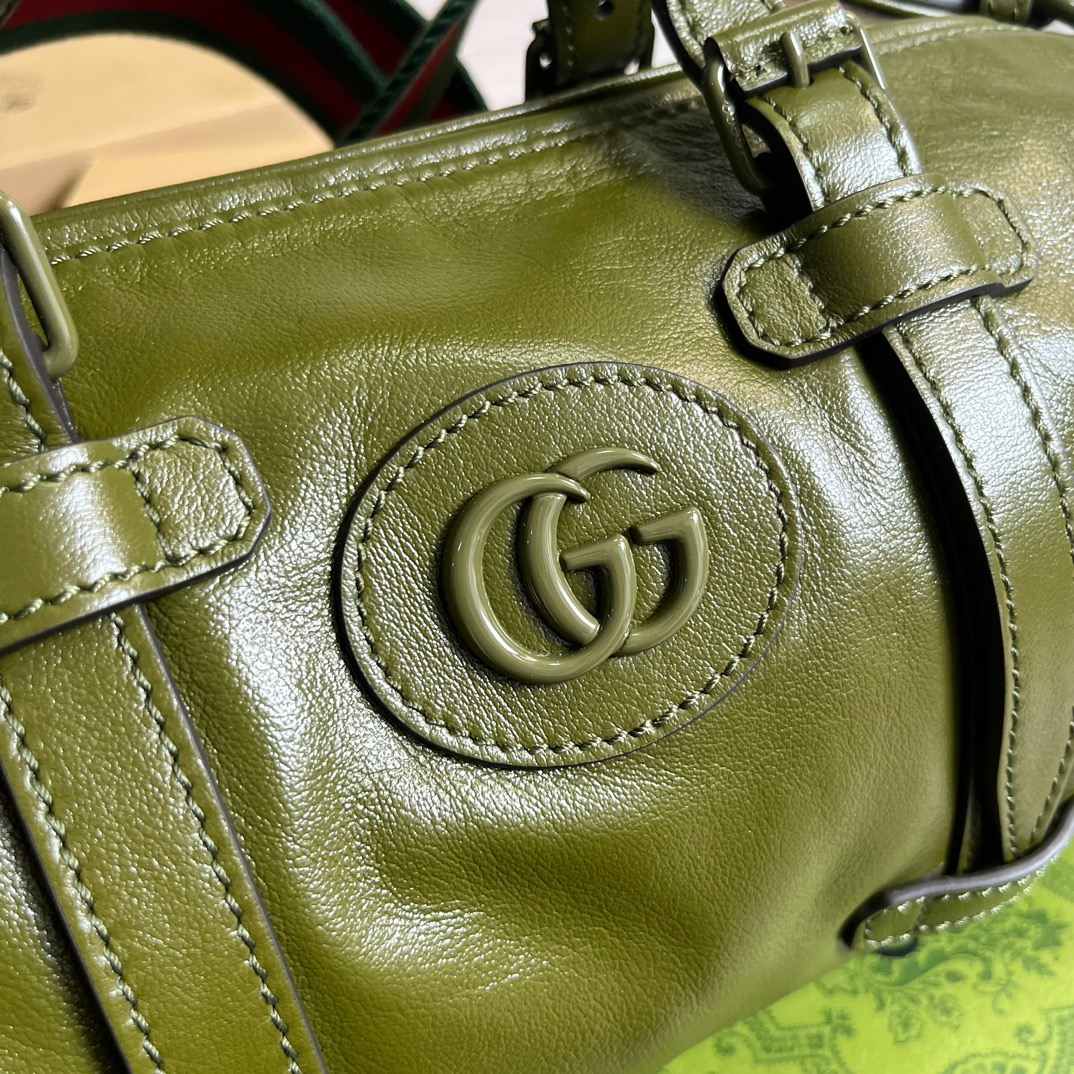 Gvc*1 Small Duffle Bag With Tonal Double G Black/Green Khaki/Grey 11.2 in/28.5cm 725701 AABDE 1060
