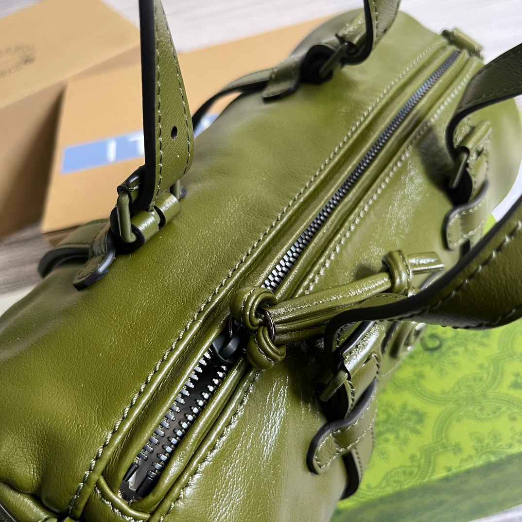 Gvc*1 Small Duffle Bag With Tonal Double G Black/Green Khaki/Grey 11.2 in/28.5cm 725701 AABDE 1060