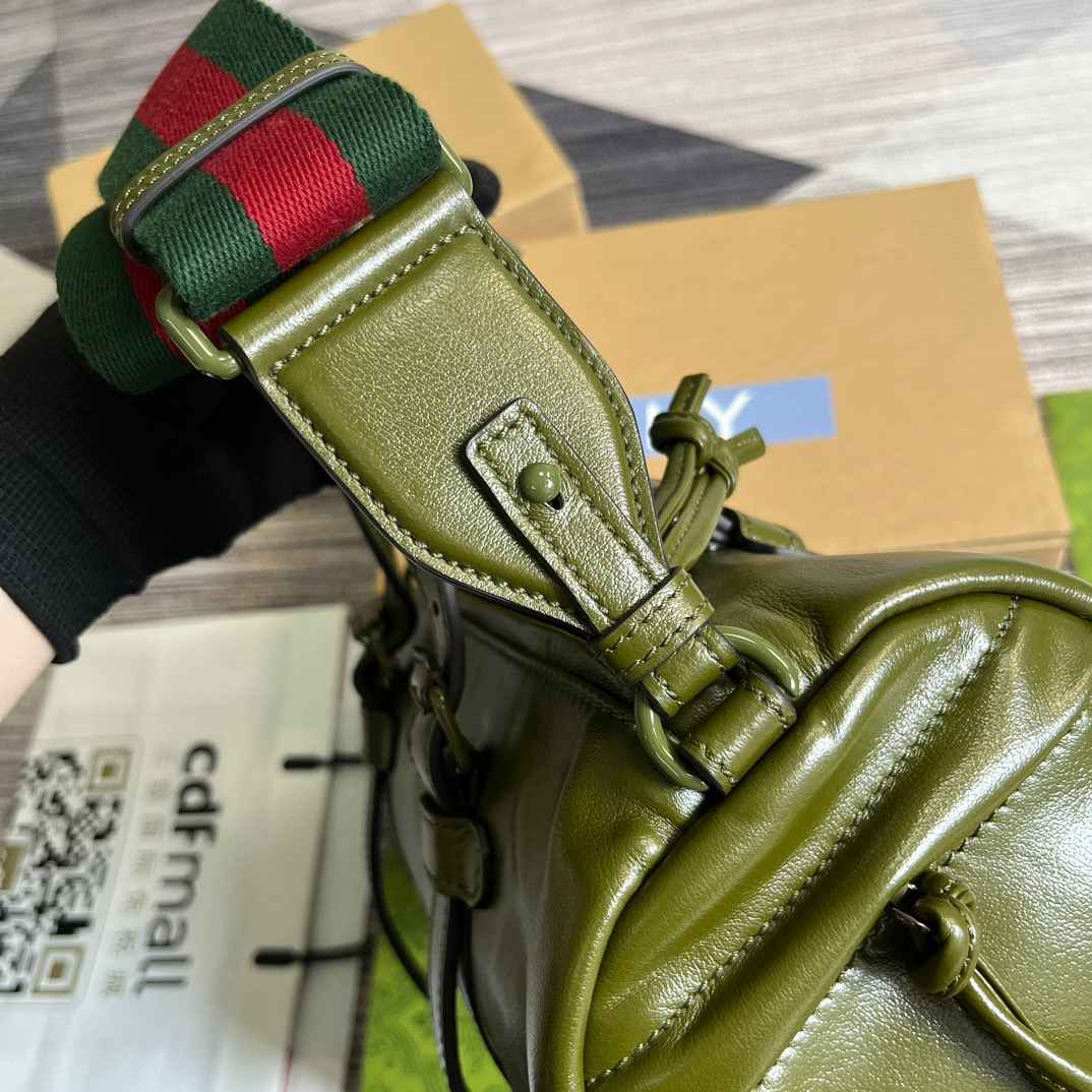 Gvc*1 Small Duffle Bag With Tonal Double G Black/Green Khaki/Grey 11.2 in/28.5cm 725701 AABDE 1060