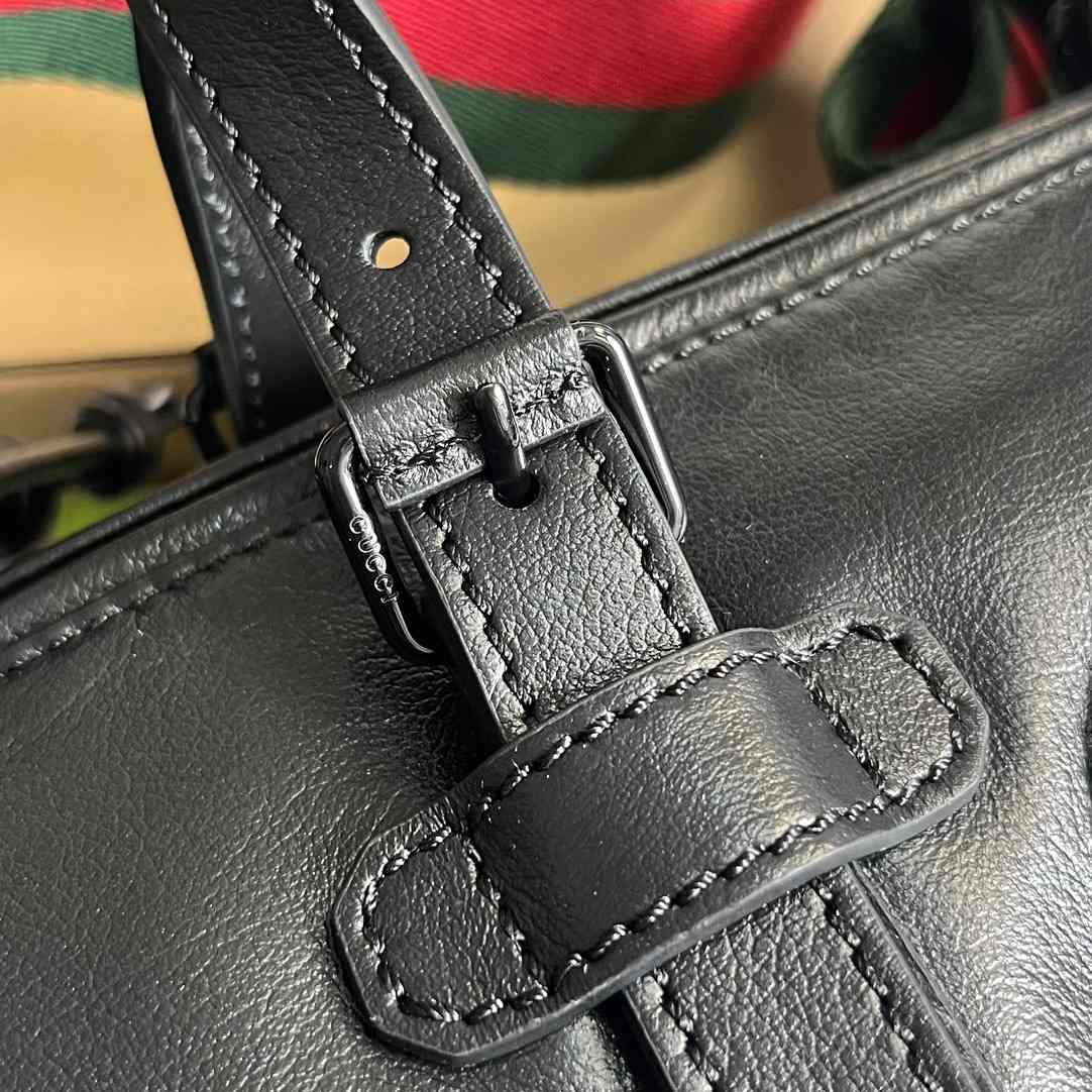 Gvc*1 Small Duffle Bag With Tonal Double G Black/Green Khaki/Grey 11.2 in/28.5cm 725701 AABDE 1060
