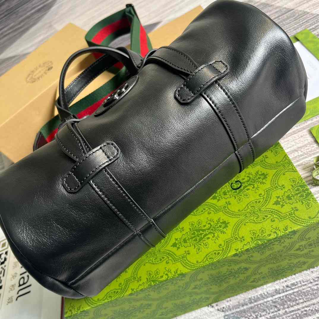 Gvc*1 Small Duffle Bag With Tonal Double G Black/Green Khaki/Grey 11.2 in/28.5cm 725701 AABDE 1060
