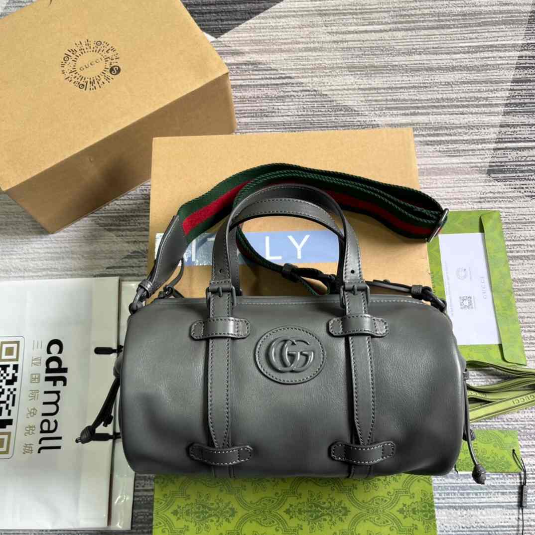Gvc*1 Small Duffle Bag With Tonal Double G Black/Green Khaki/Grey 11.2 in/28.5cm 725701 AABDE 1060