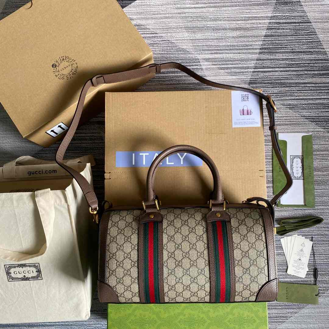 Gvc*1 Soft GG Svp*me Duffle Bag Brown 14.1 in/ 36 cm