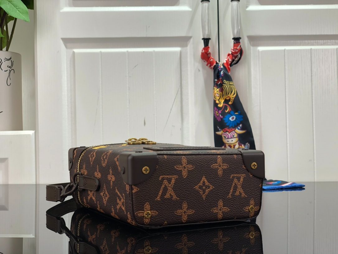 L0vis Vvtt0n Vertical Box Trunk Bag Monogram Brown For Women 8.6in/22cm