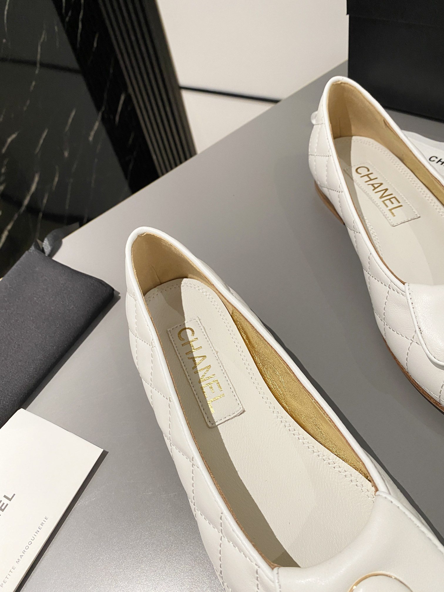 Ch**el Ballet Flats White For Women