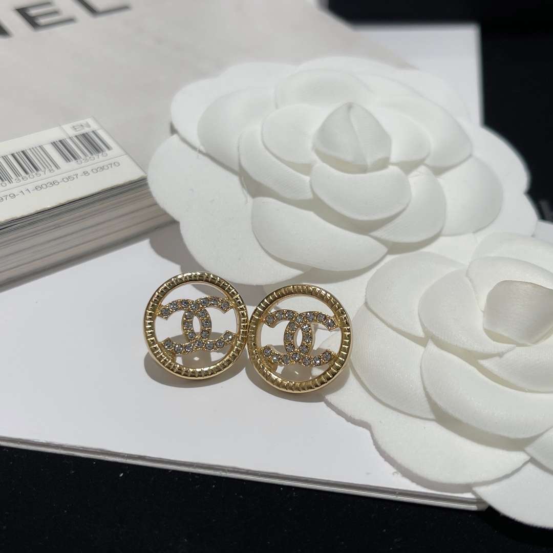 Ch**el Hollow Earrings Gold For Women