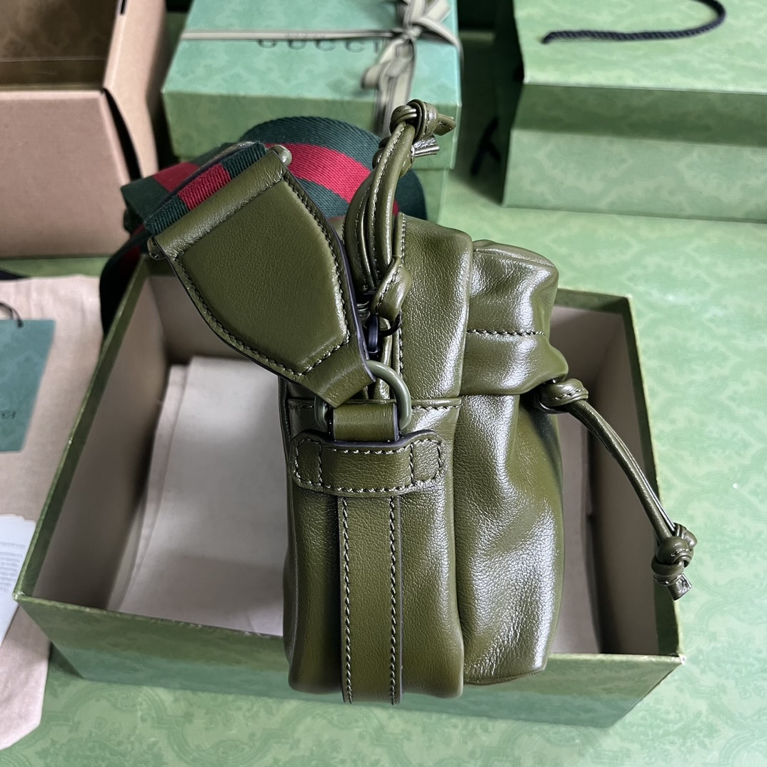 Gvc*1 Shoulder Tonal Double G Bag Green Khaki/Black For Men 23.3cm/9.2in 725696 AABDH 3353