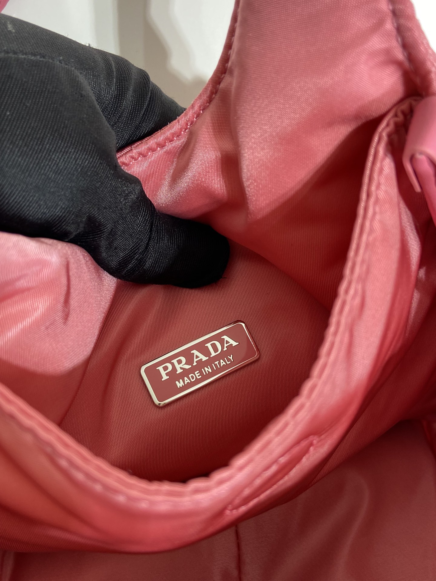 Pra*a Soft Padded Re-Nylon Mini-Bag White/Pink/Beige For Women 7.1in/18cm 1BA359_RCCJ_F0009_V_OVM