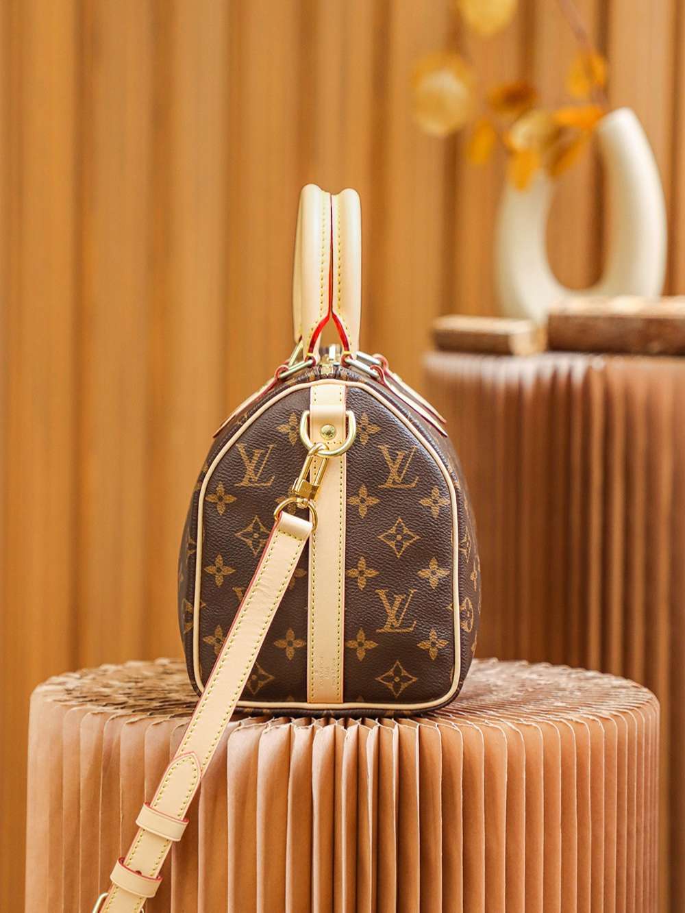 L0vis Vvtt0n Speedy Bandouliere 25 Brown For Women 25cm / 9.8in M41113