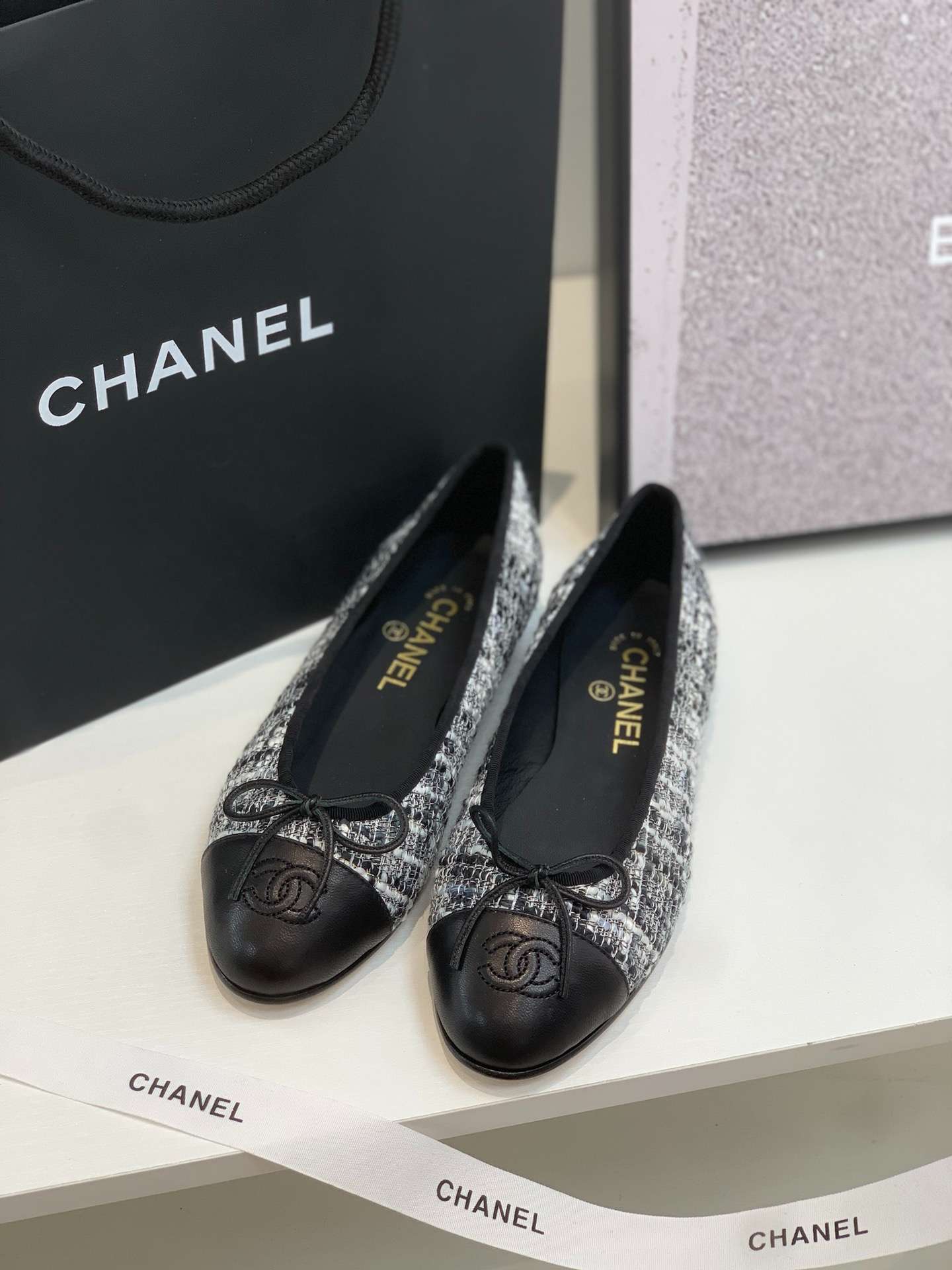 Ch**el Ballet Flats White For Women