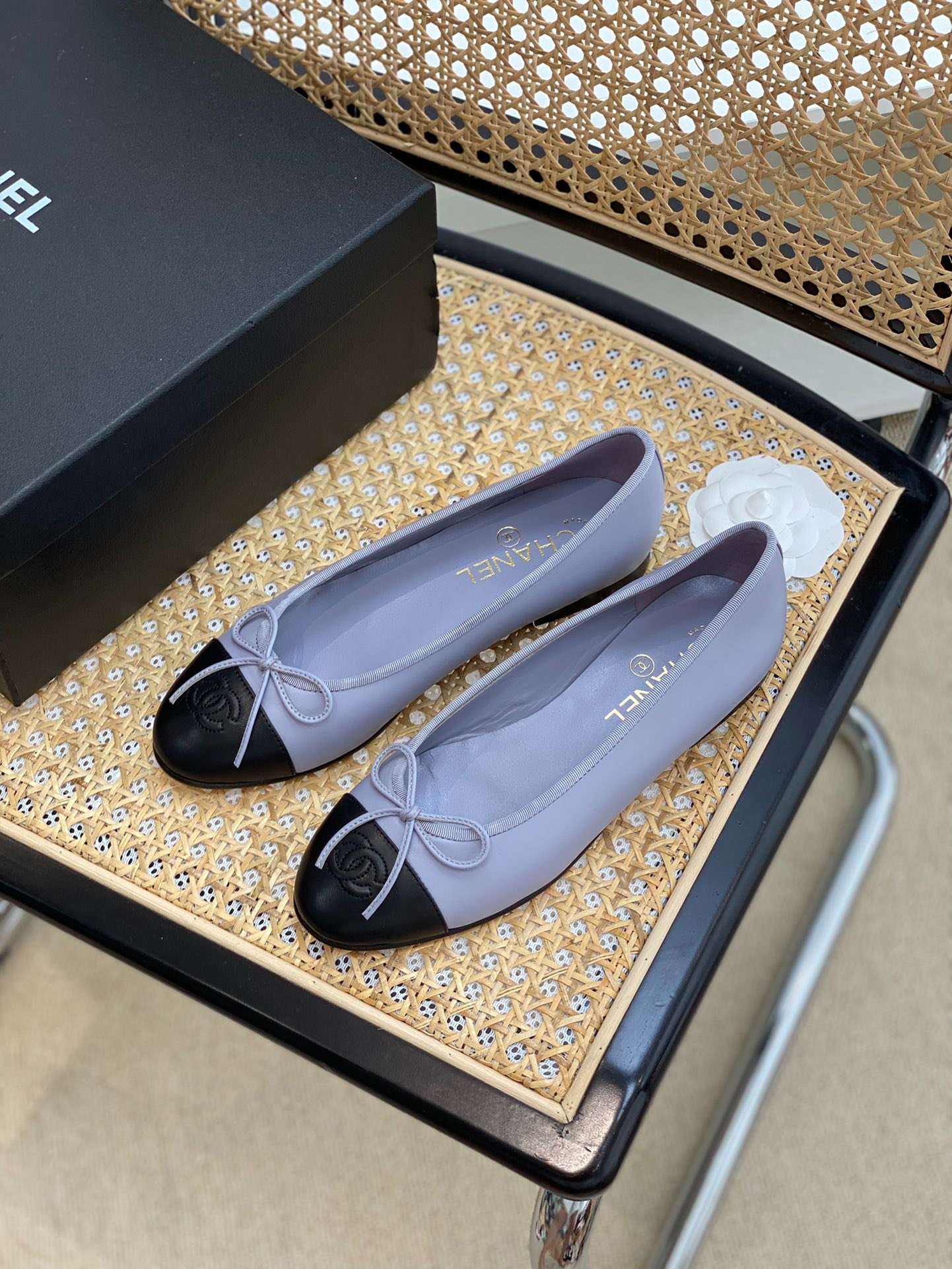 Ch**el Ballet Flats Light Purple For Women