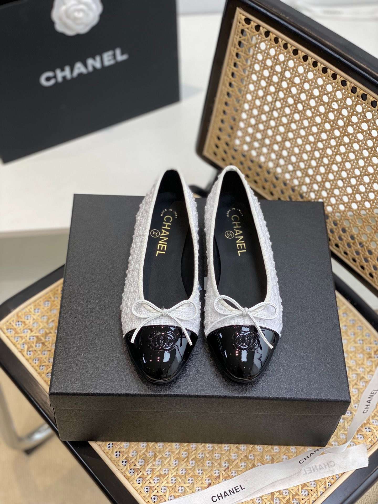 Ch**el Ballet Flats White For Women