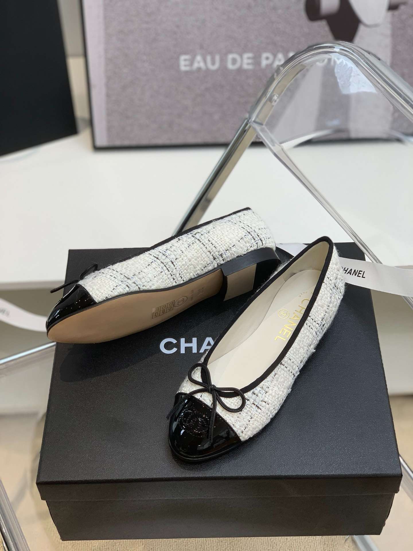 Ch**el Ballet Flats White For Women