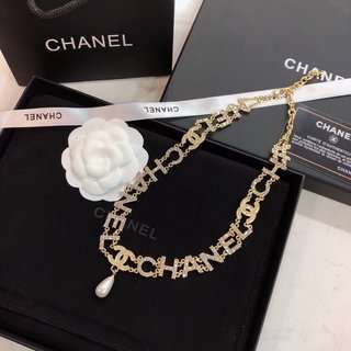 Ch**el CC Crystal Pearl Drop Earrings Gold For Women