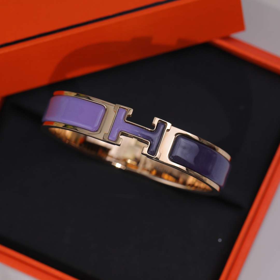 H**me5 Clic Enameled H Bracelet Purple For Women