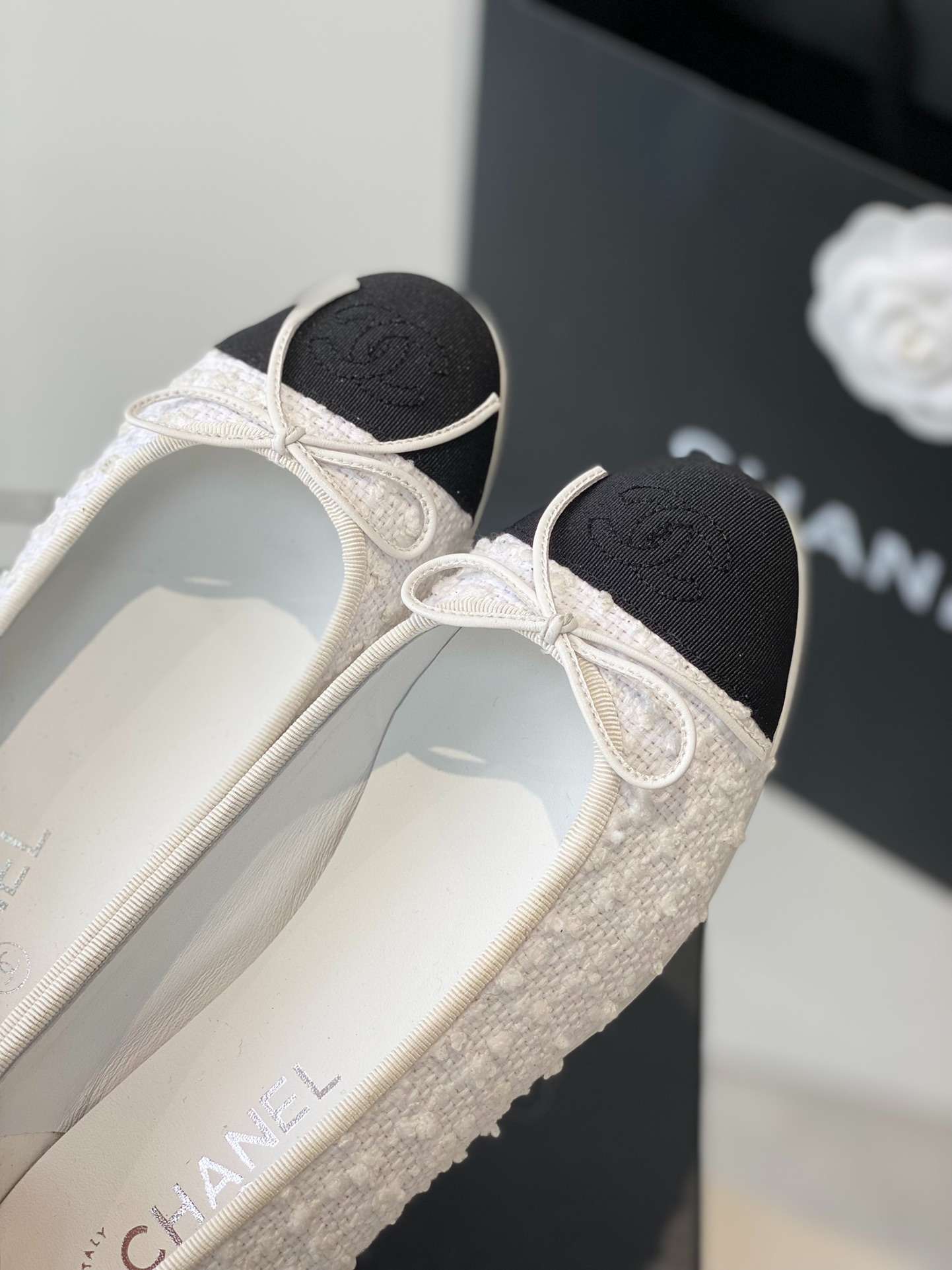 Ch**el Ballet Flats White For Women