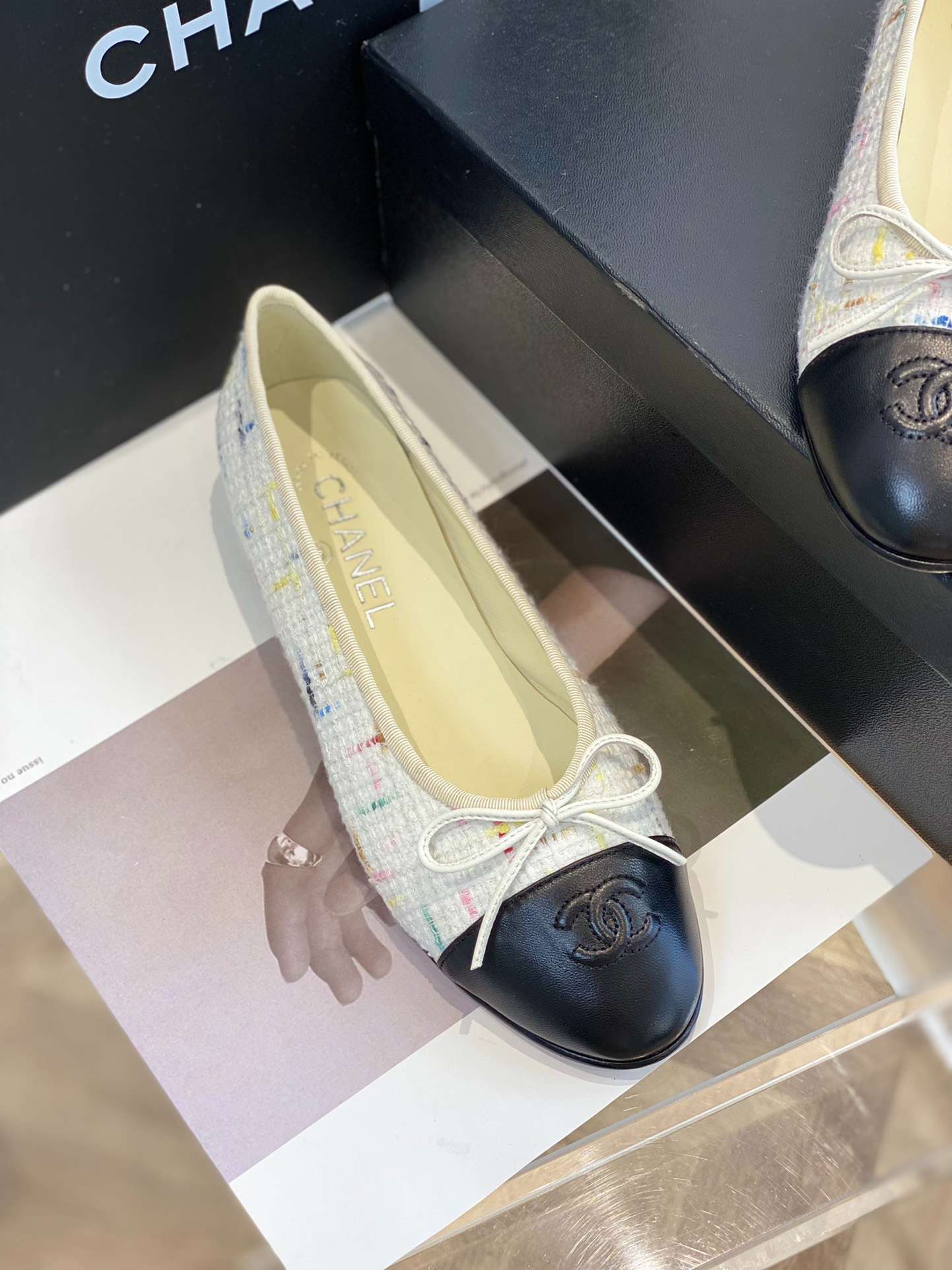 Ch**el Ballet Flats White For Women