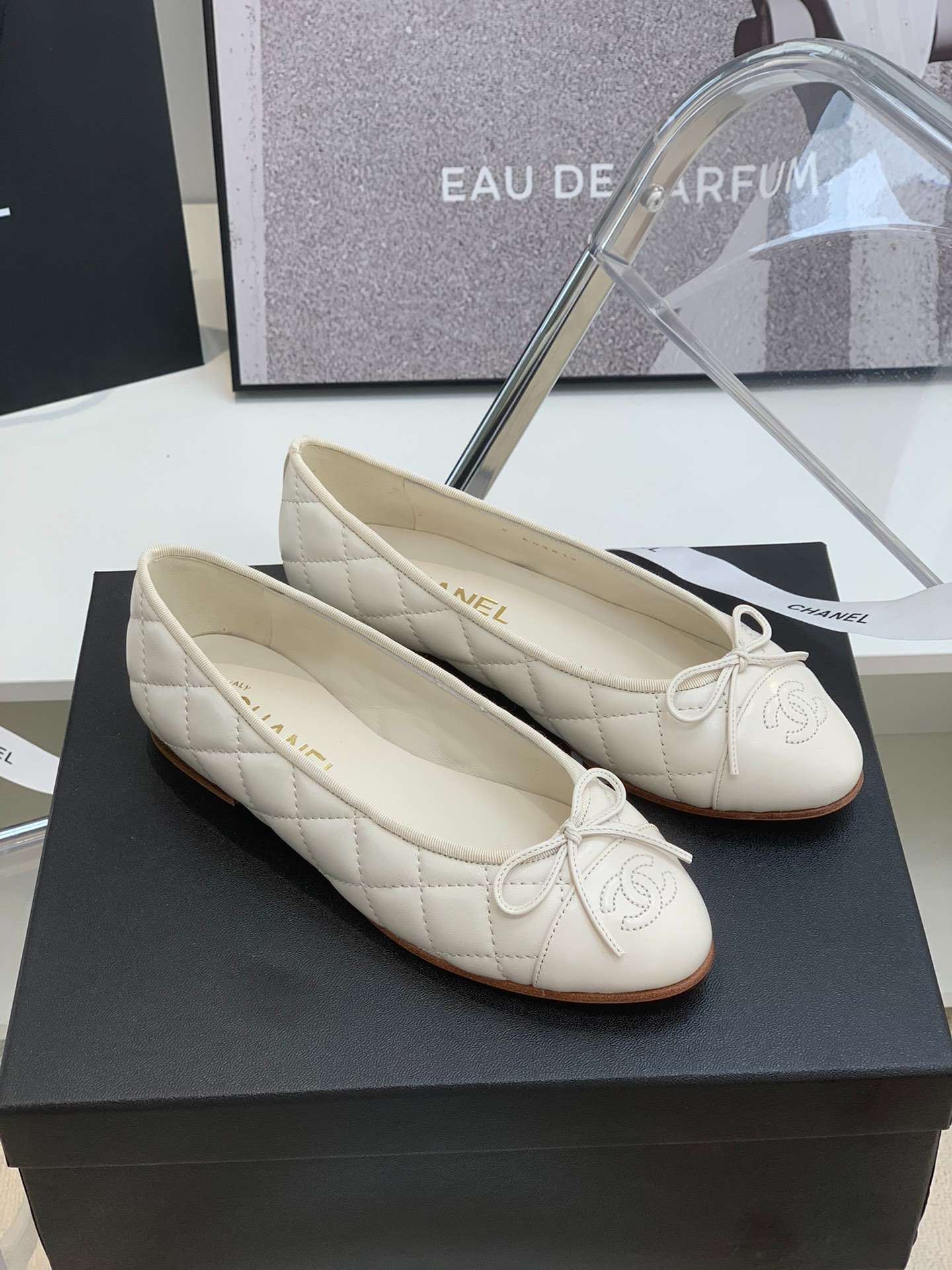 Ch**el Ballet Flats White For Women