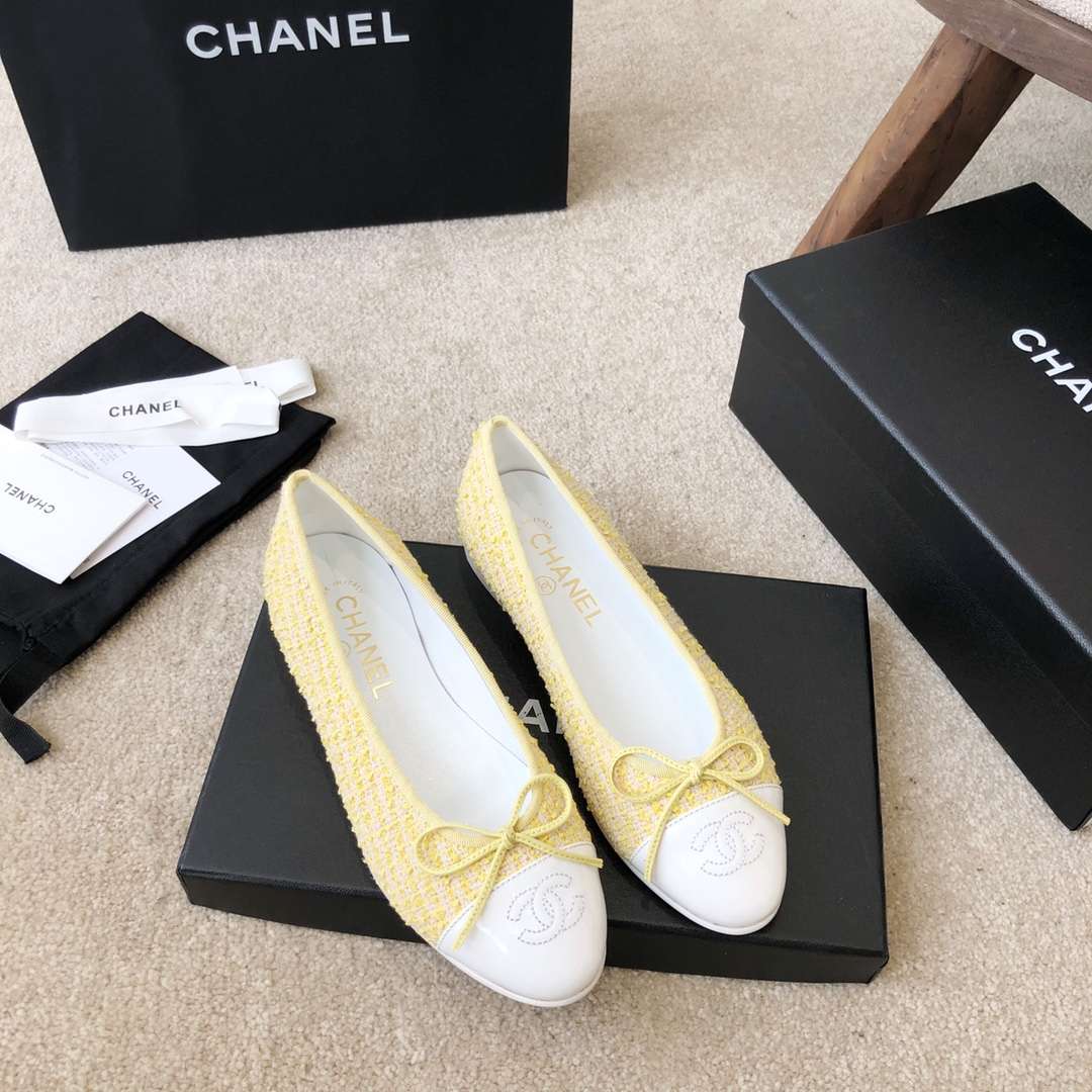 Ch**el Ballet Flats Yellow For Women