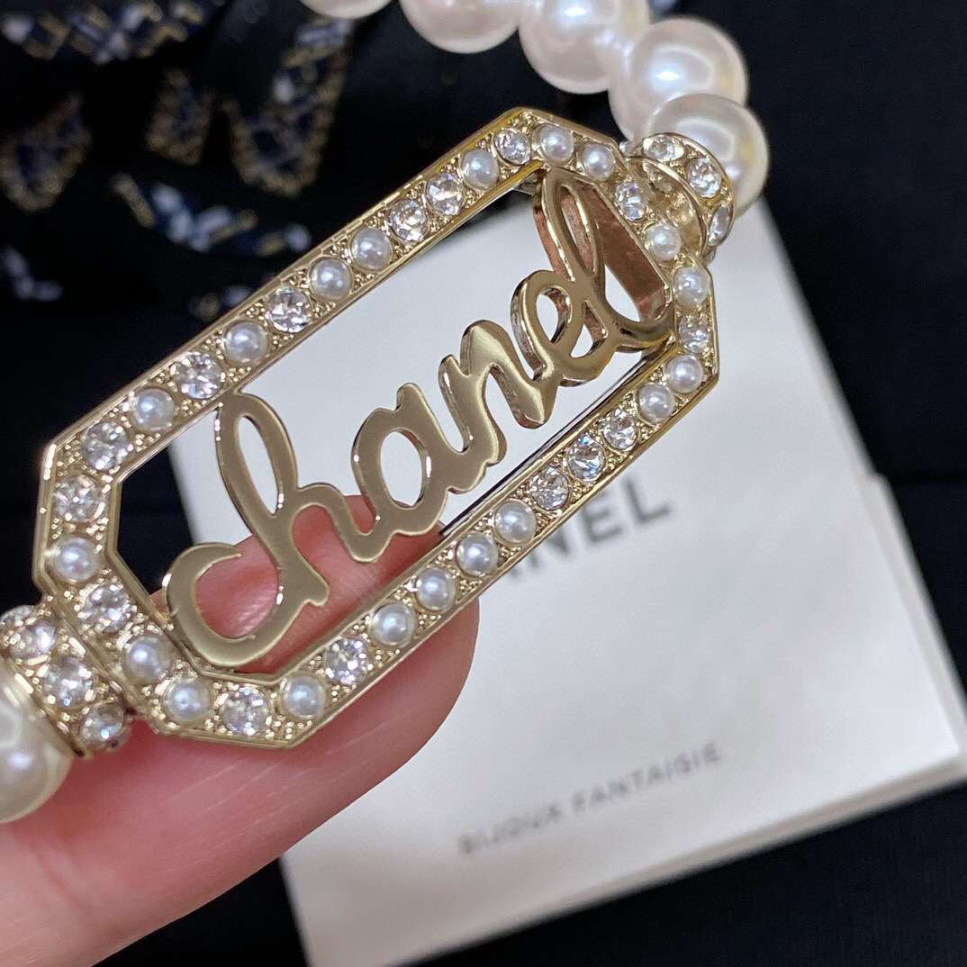 Ch**el Letter Necklace White For Women
