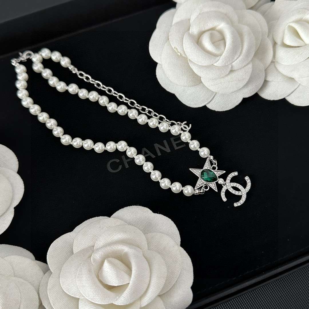 Ch**el Star Necklace White For Women