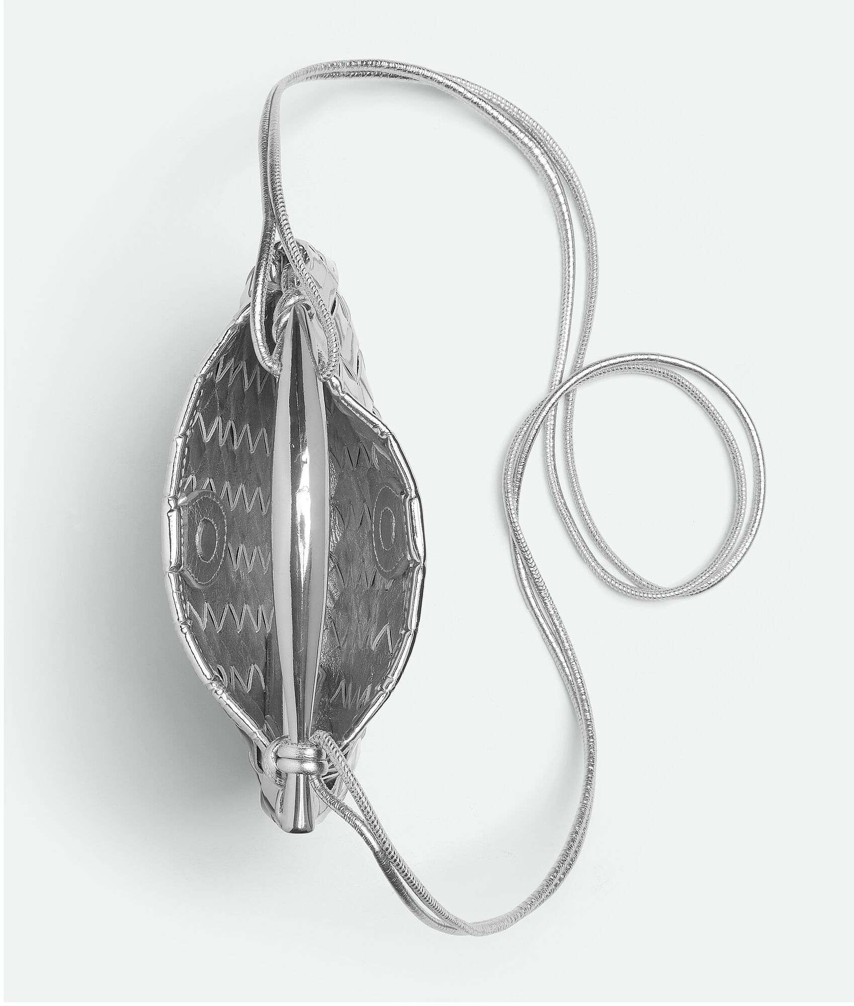 B0tt*ga Ven*ta Mini Sardine Silver Bag 744267V3QM28140- 7.9 Inches/ 20 Cm