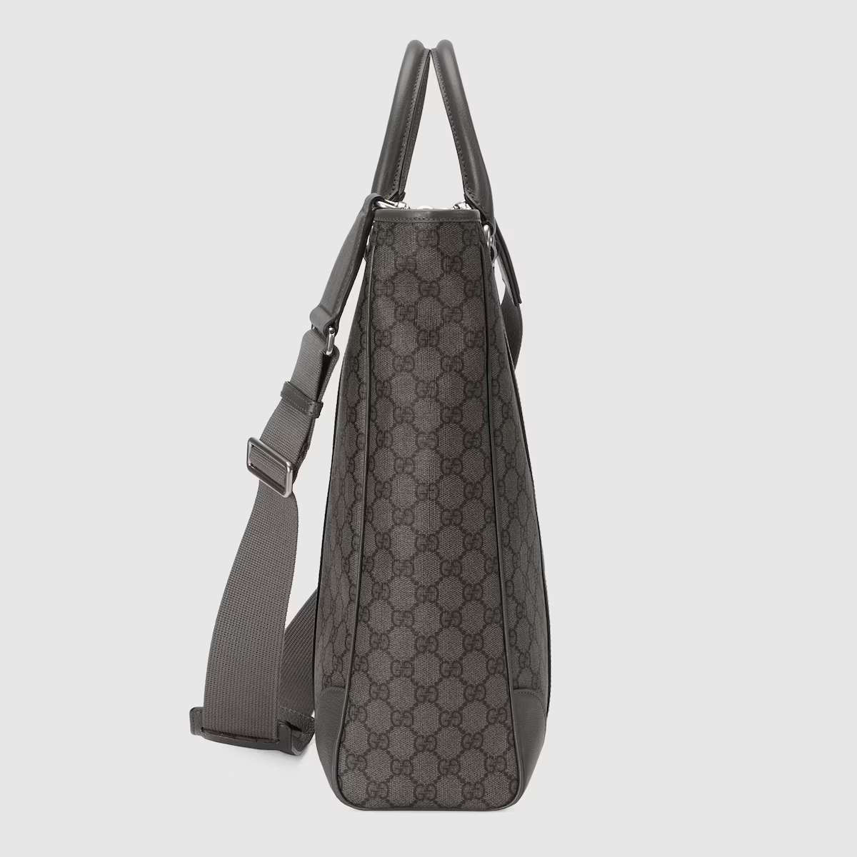 Gvc*1 Ophidia Medium Tote Grey And Black Bag For Men 763316 FACJY 1244- 15 Inches/ 38 Cm
