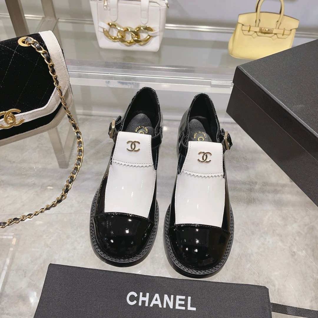 Ch**el Mary Jane Loafers Hidden White For Women