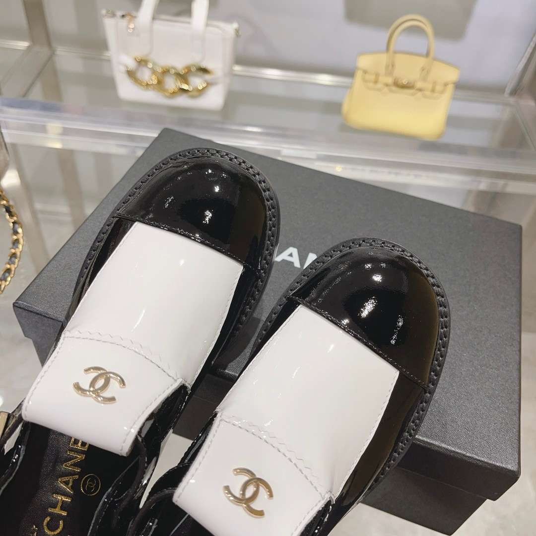Ch**el Mary Jane Loafers Hidden White For Women