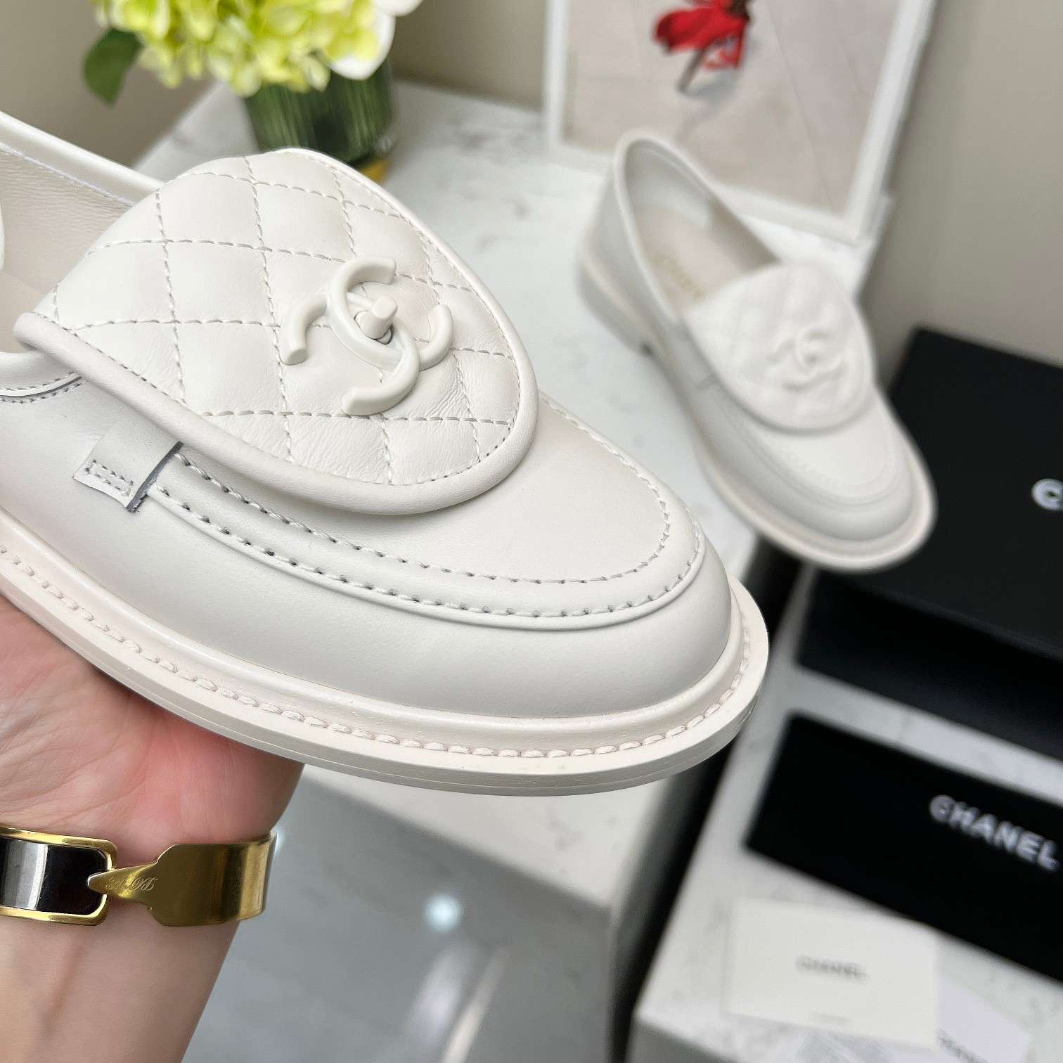 Ch**el Moccasins White For Women