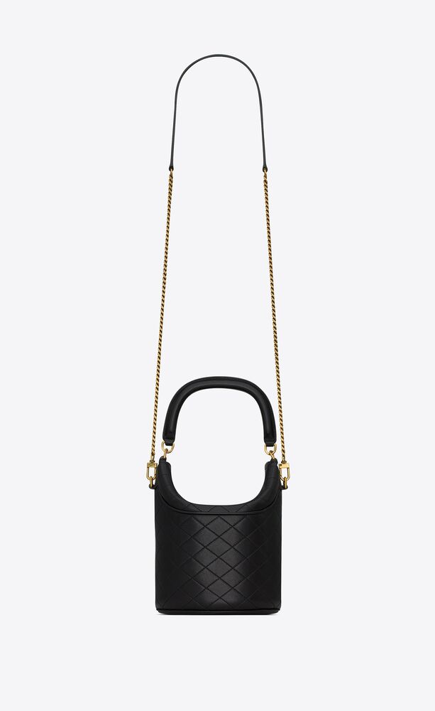 Sa1nt Lau*nt Gaby Bucket Bag Black For Women 7.5 Inches/ 19 Cm 7639611EL071000