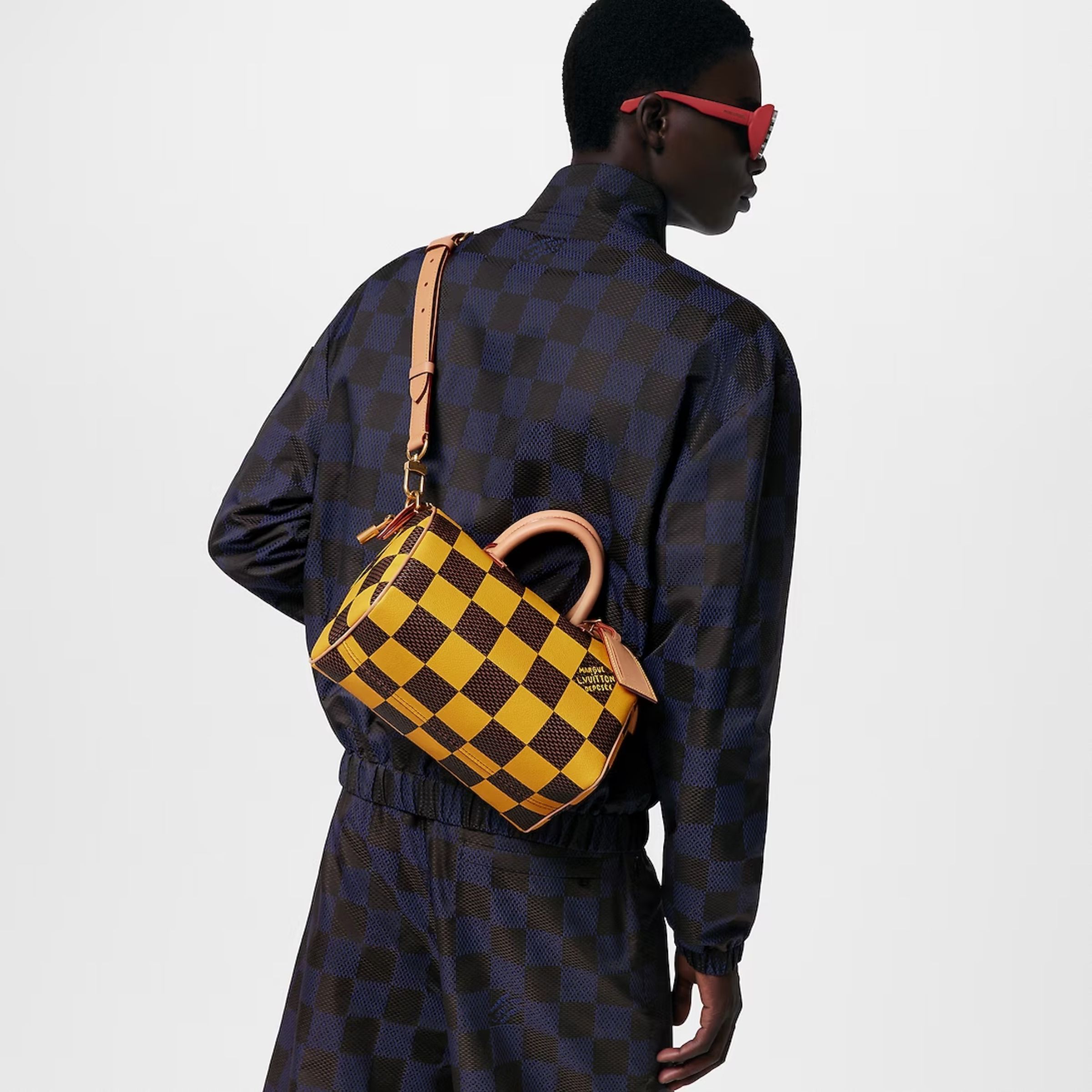 L0vis Vvtt0n Speedy 25 Bandoulière Damier Pop Yellow For Men 9.8 Inches/ 25 Cm N40584