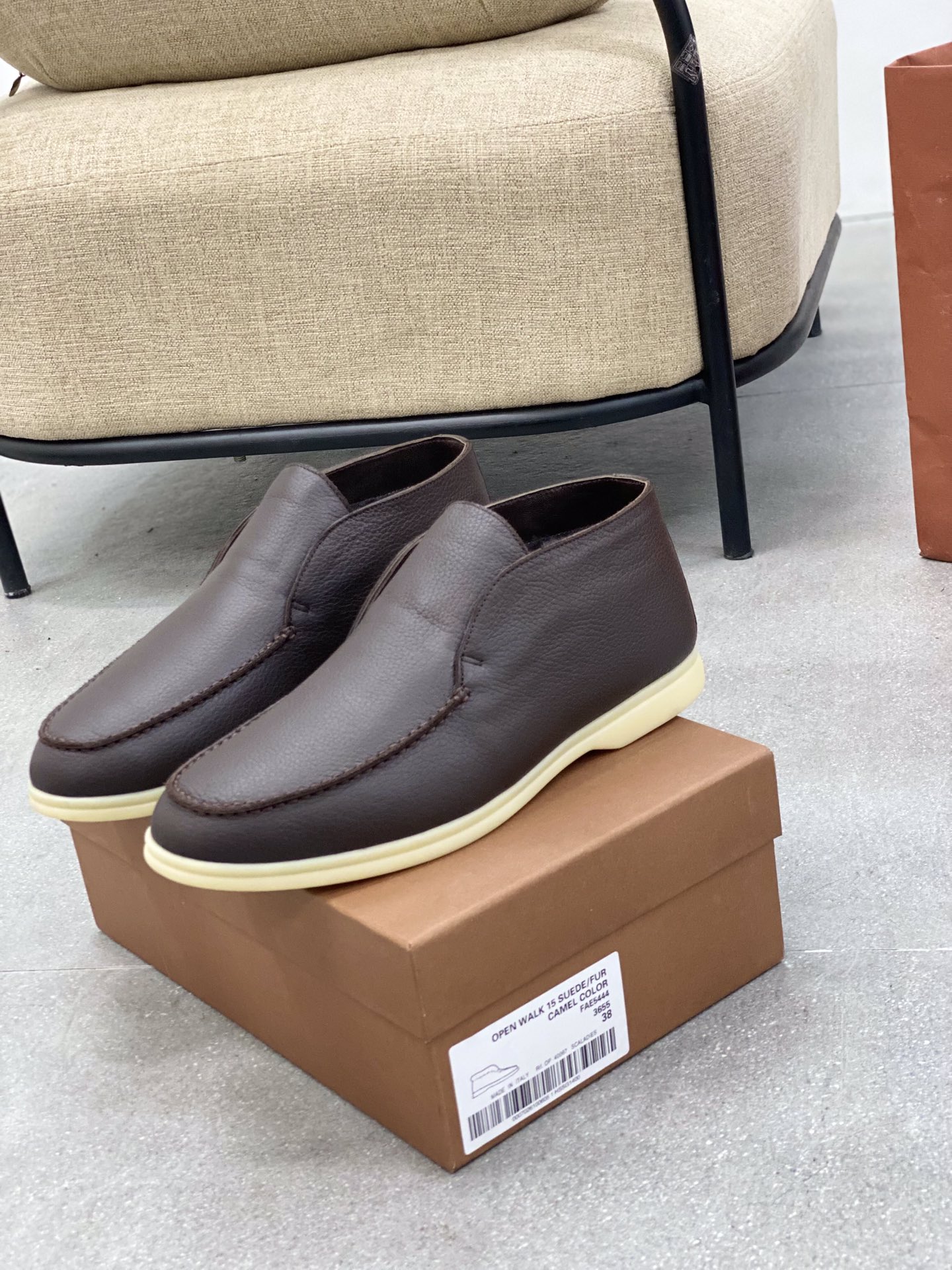 L0r0 P1ana Open Walk Ankle Boots Brown For Men FAI3276
