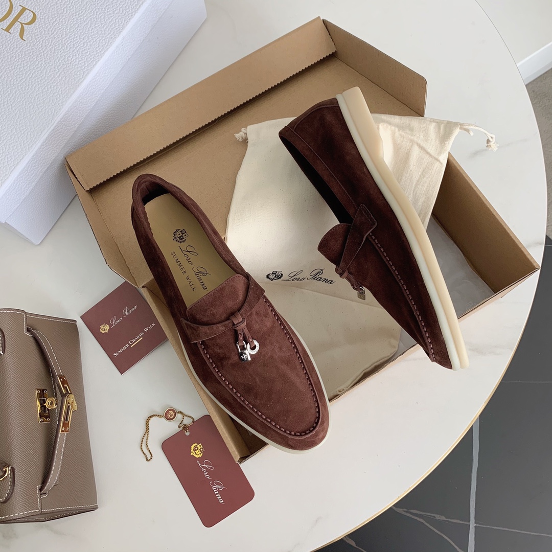 L0r0 P1ana Summer Charms Walk Loafers Chocolate For Women – FAE5444 H026