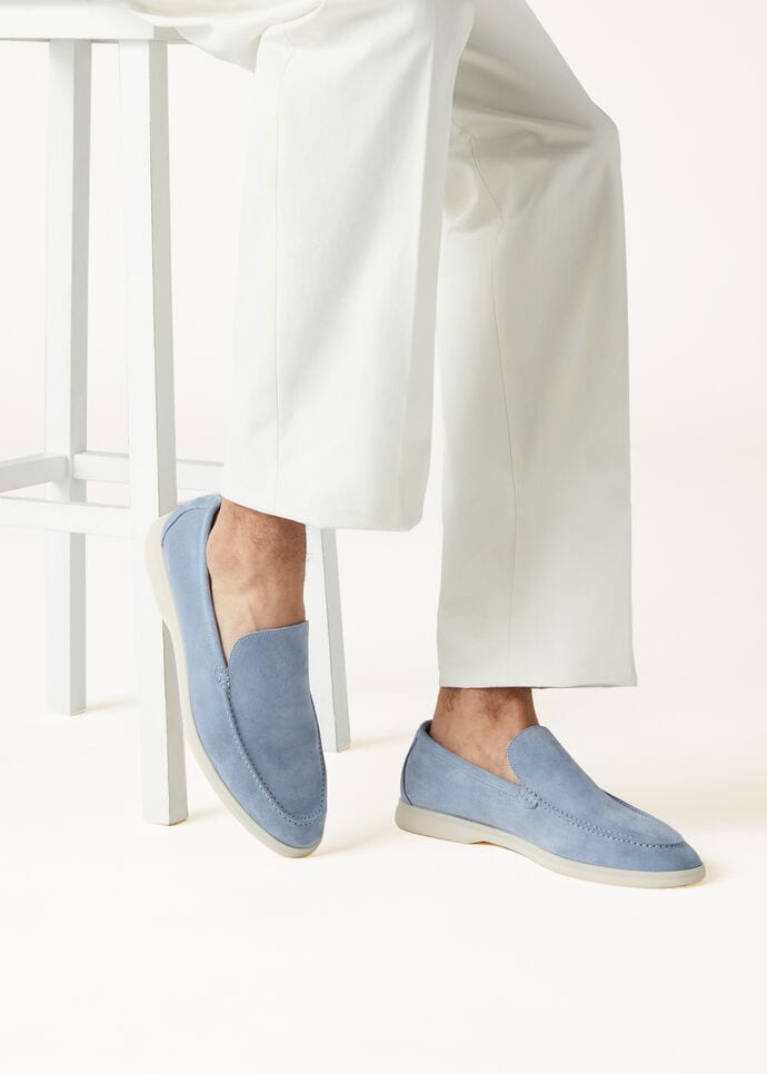 L0r0 P1ana Summer Walk Loafers Blue For Men FAI3276